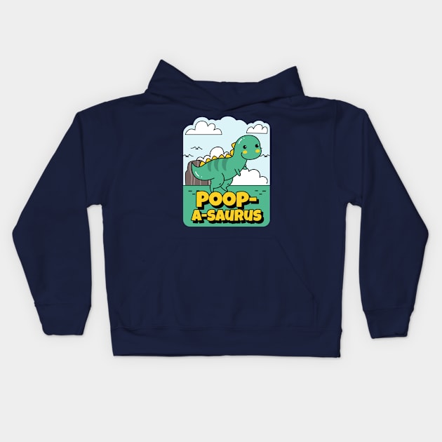 Poop-A-Saurus - Dinosaur Kids Hoodie by My Geeky Tees - T-Shirt Designs